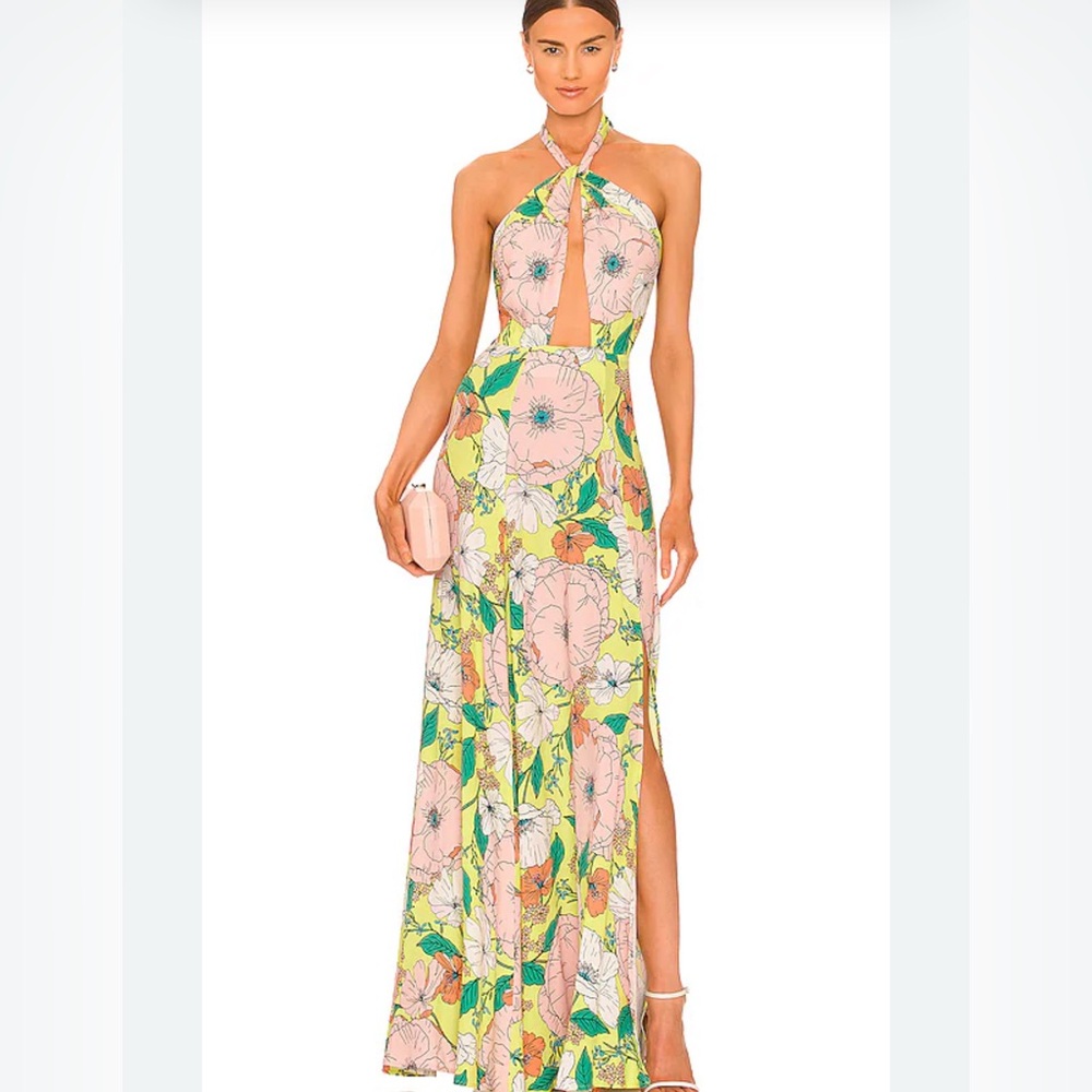 AFRM Floral Halter Maxi Dress